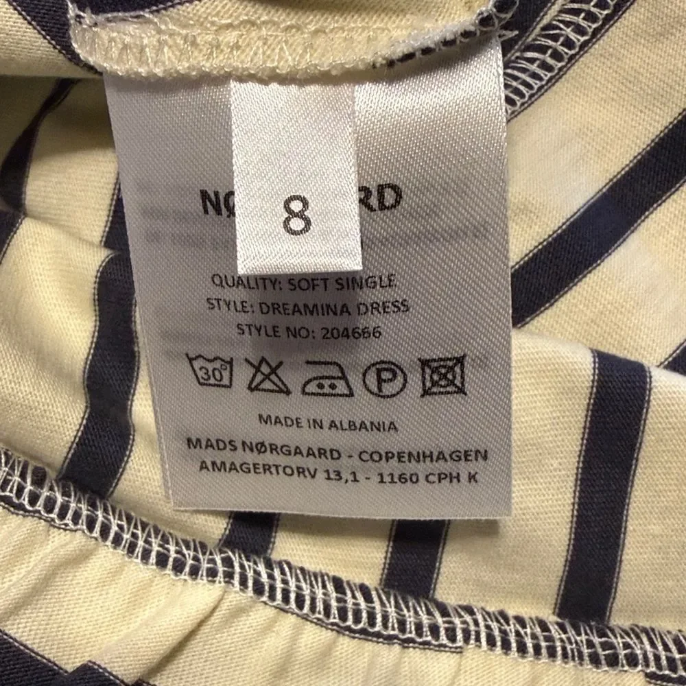 NWT Mads Norgaard Soft Single Dreamina Striped Dress Girls Size 8Y